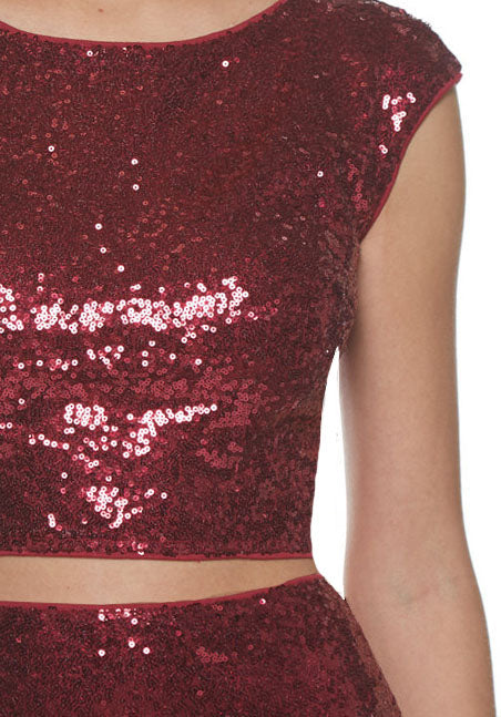 Two Piece Sequin Prom Dress
