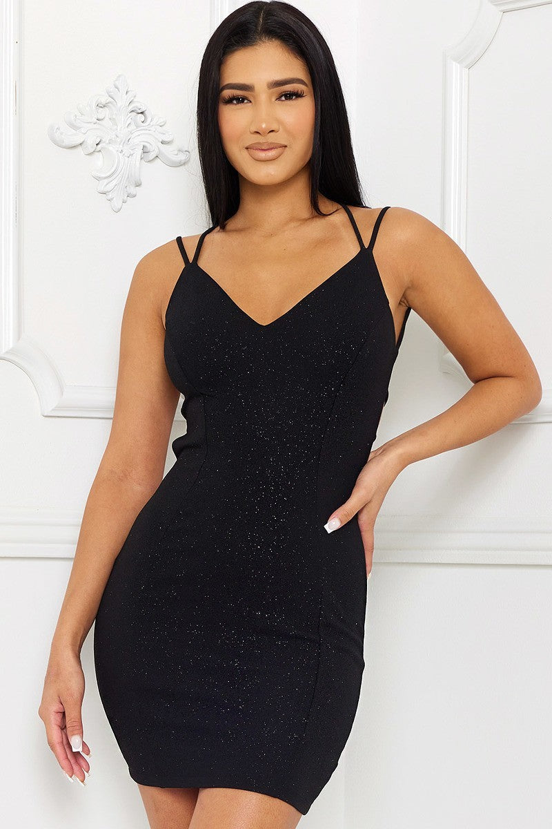 Lola Fitted Sparkle Short Dress - Homecoming Dress