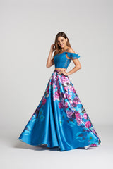 Two Piece Floral Prom Dress  Ellie Wilde By Mon Cheri EW118003