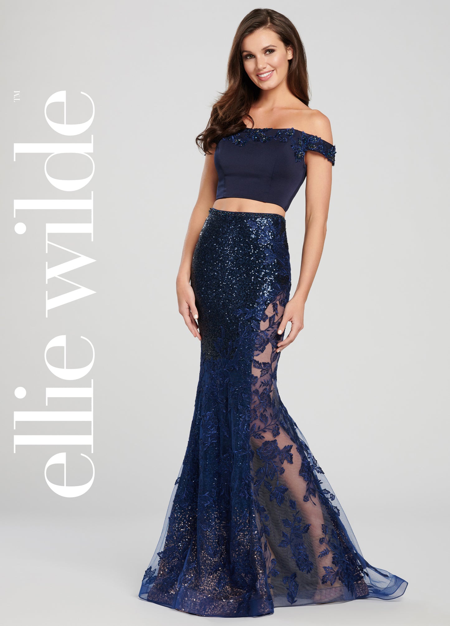 Two Piece Prom Dress Ellie Wilde By Mon Cheri EW119026