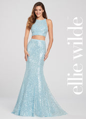 Two Piece Sequin Prom Dress Ellie Wilde By Mon Cheri EW119058