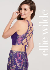 Two Piece Multi Lace Prom Dress Ellie Wilde By Mon Cheri EW119113