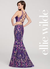 Two Piece Multi Lace Prom Dress Ellie Wilde By Mon Cheri EW119113
