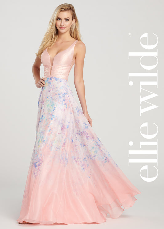Flowy Floral Prom Dress Ellie Wilde By Mon Cheri EW119191