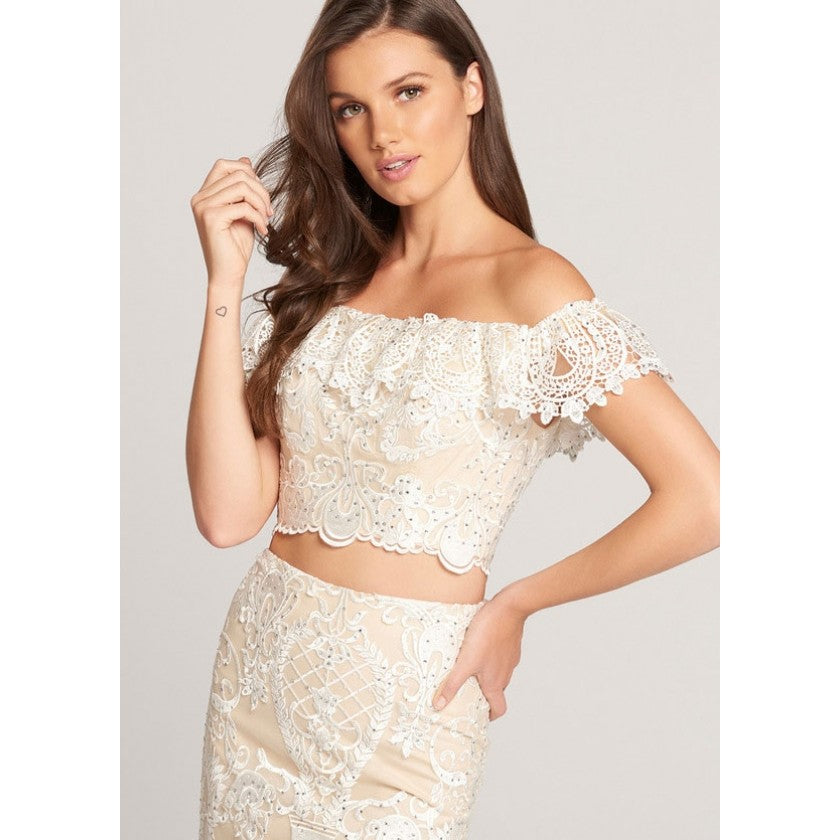 EW118156 by Ellie Wilde Delicate Lace Two-Piece Gown